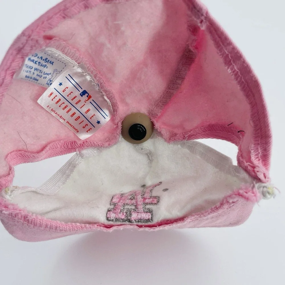 Build A Bear Workshop LA‎ Dodgers Pink White Baseball Cap Hat Rhinestones